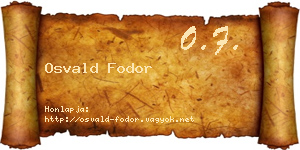 Osvald Fodor névjegykártya